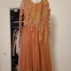 Dark Pink Net Abaya / Anarkali Dress